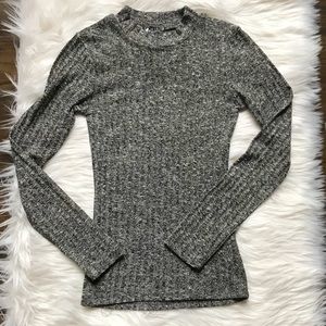 Cotton On Black White Marled High Neck Sweater Top
